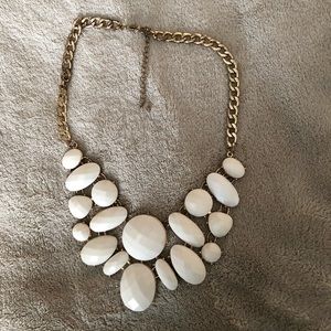 White Bib Necklace